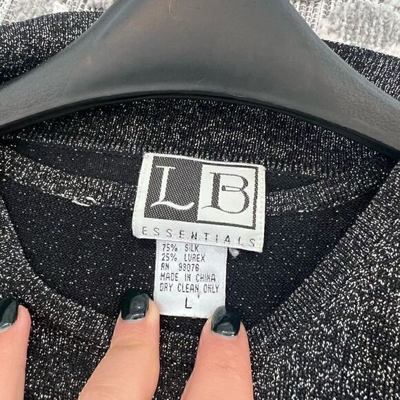 Vintage Silk Matching Set – Sparkly Collar Button-Down Shirt & Tank - Picture 4 of 4